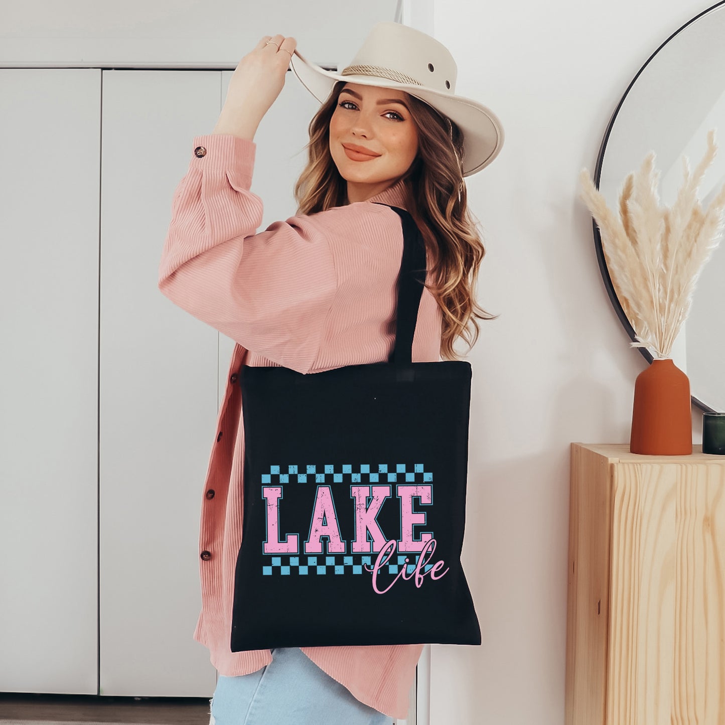 Lake Life Checkered | Tote Bag