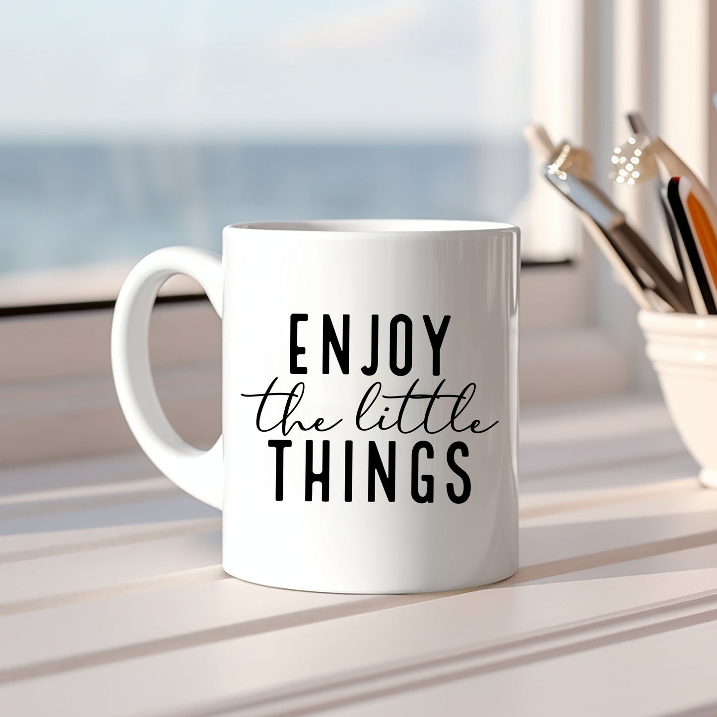 Enjoy The Little Things Cursive | Mug