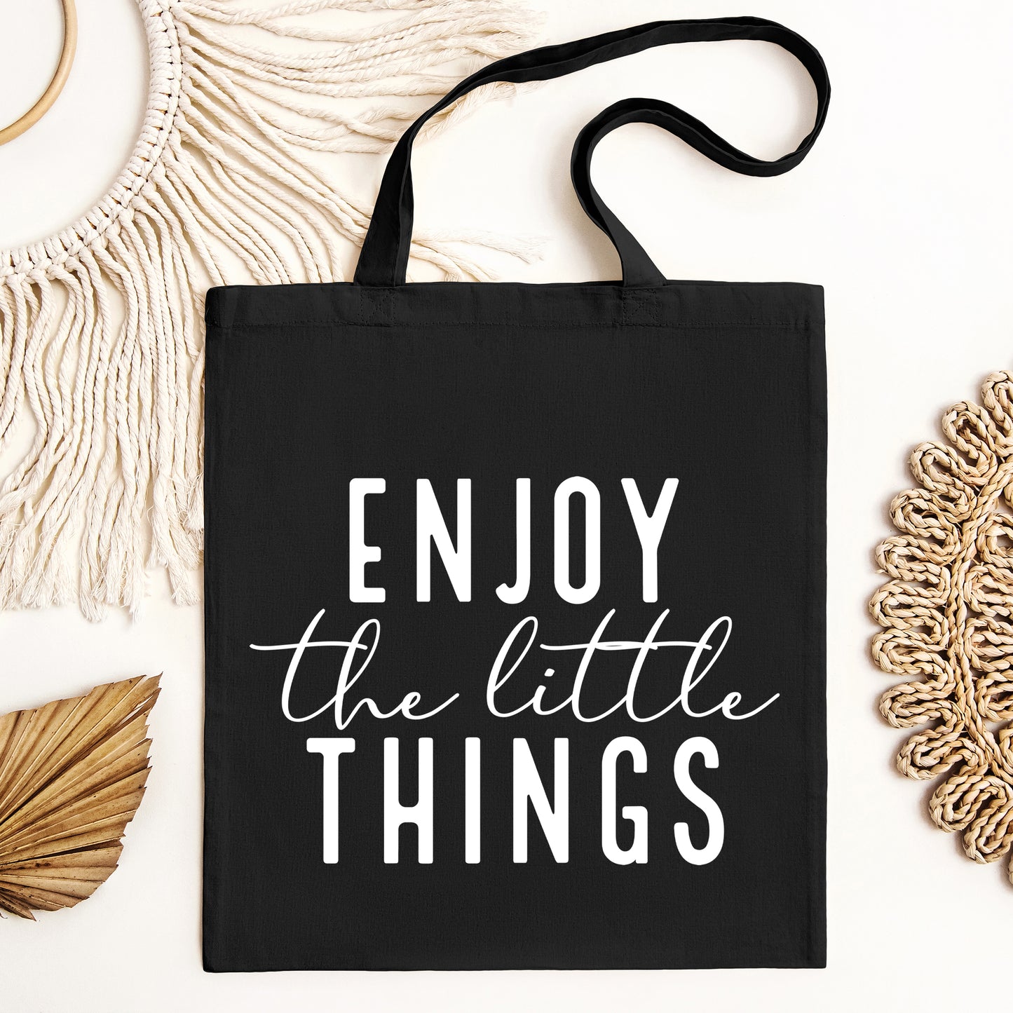 Enjoy The Little Things Cursive | Tote Bag