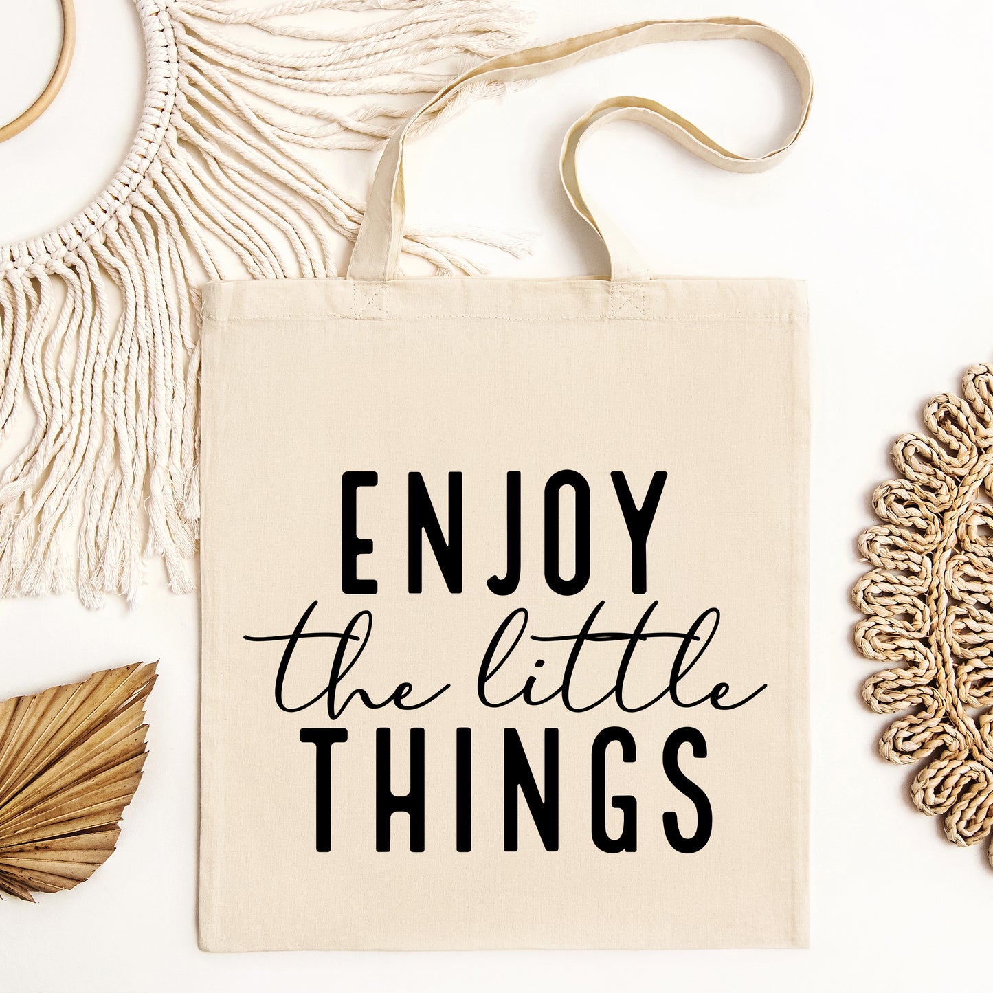 Enjoy The Little Things Cursive | Tote Bag