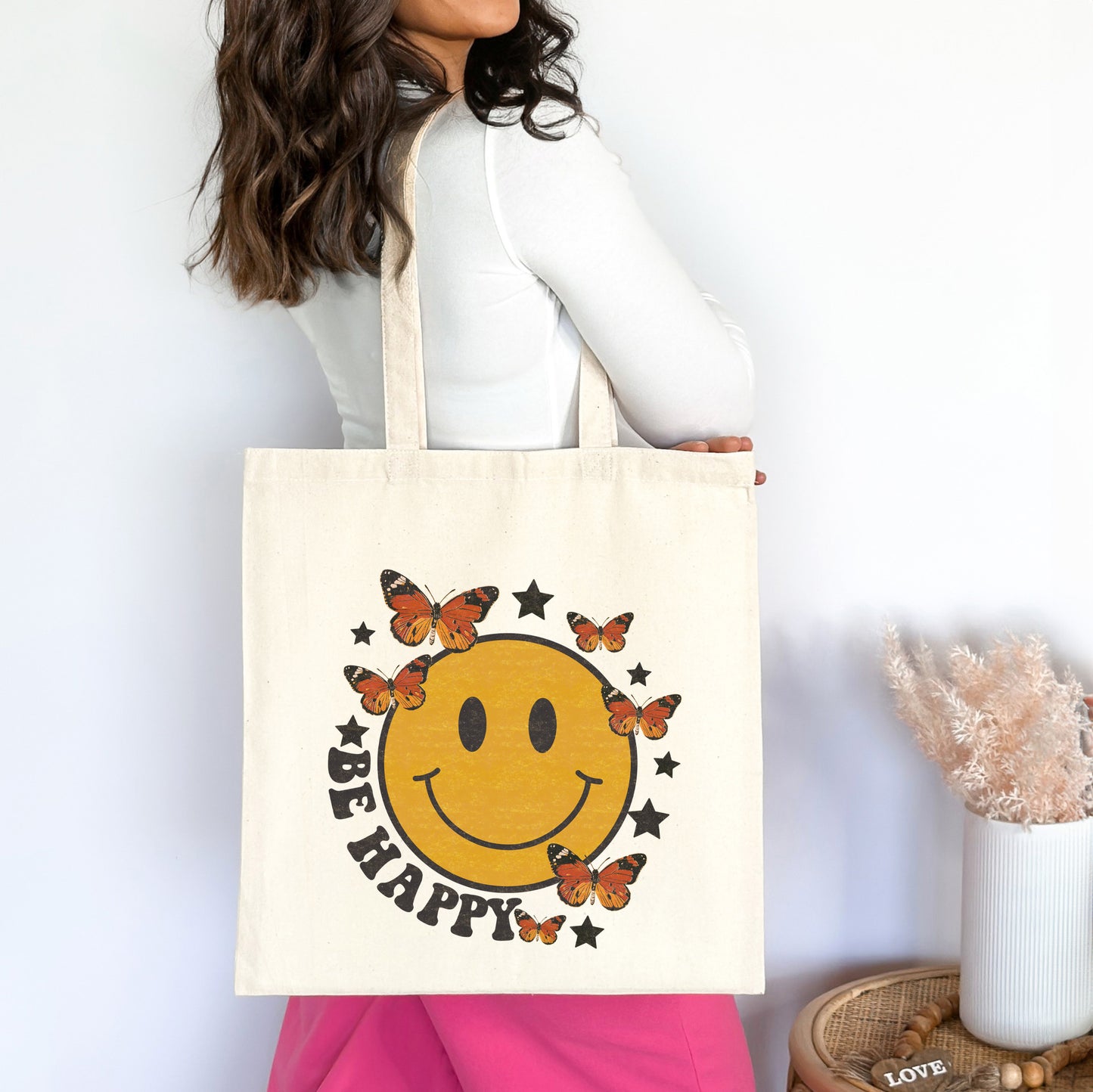 Be Happy Butterflies | Tote Bag