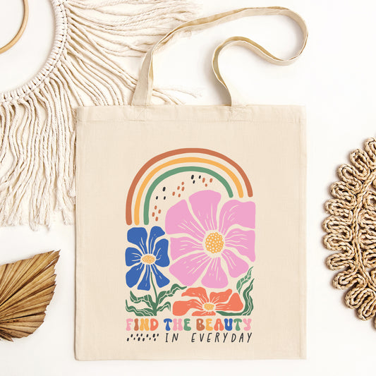 Boho Rainbow Find Beauty | Tote Bag