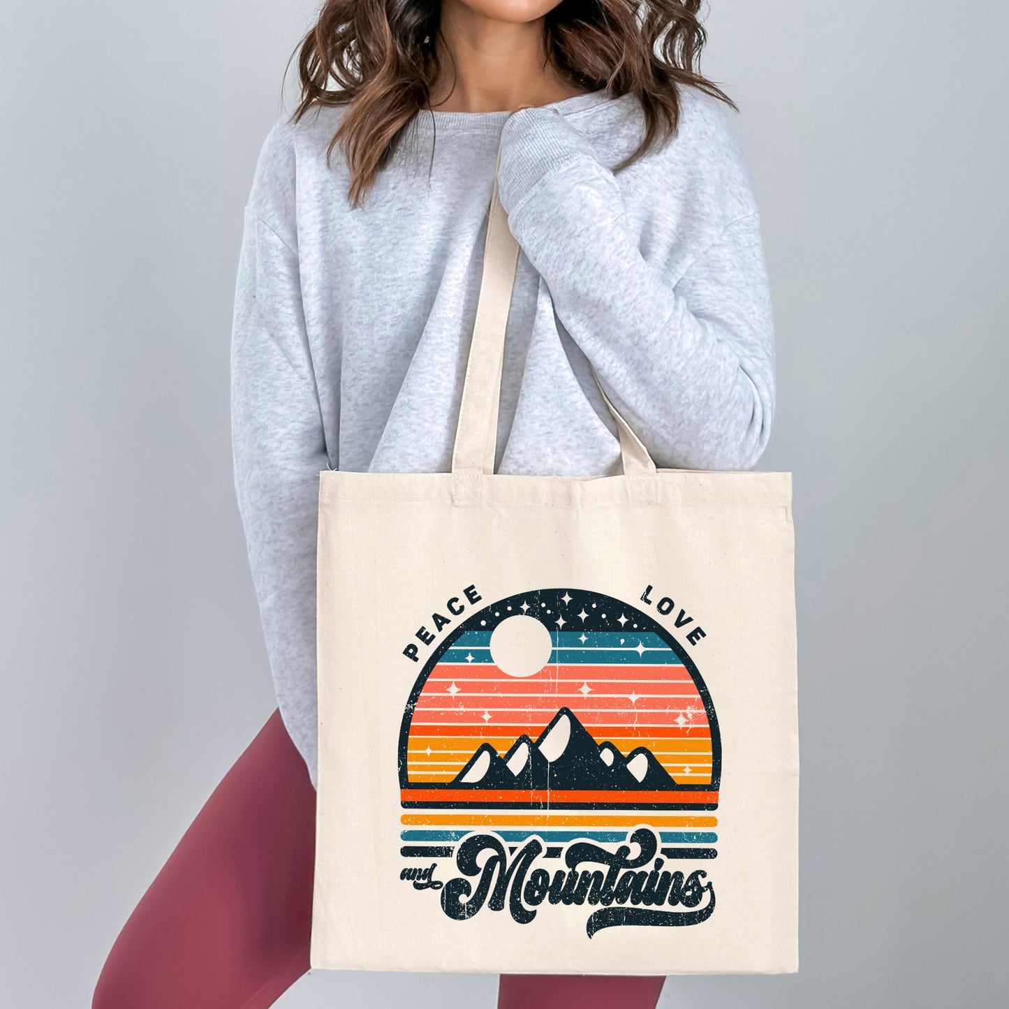 Peace Love and Mountains | Tote Bag