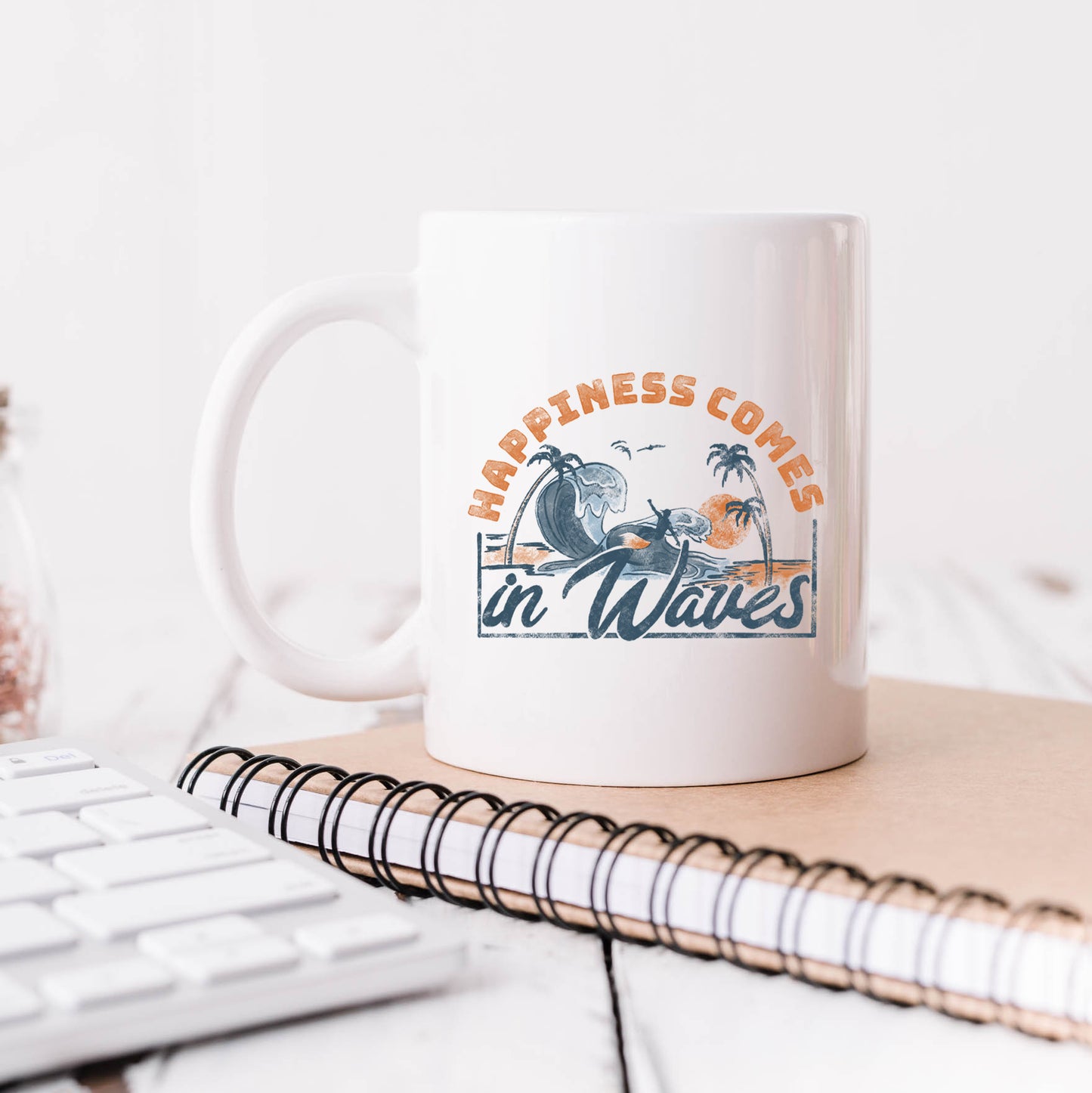 Happiness Comes In Waves Colorful | Mug