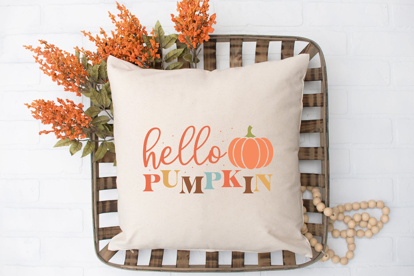 Cursive Hello Pumpkin | Pillow Cover