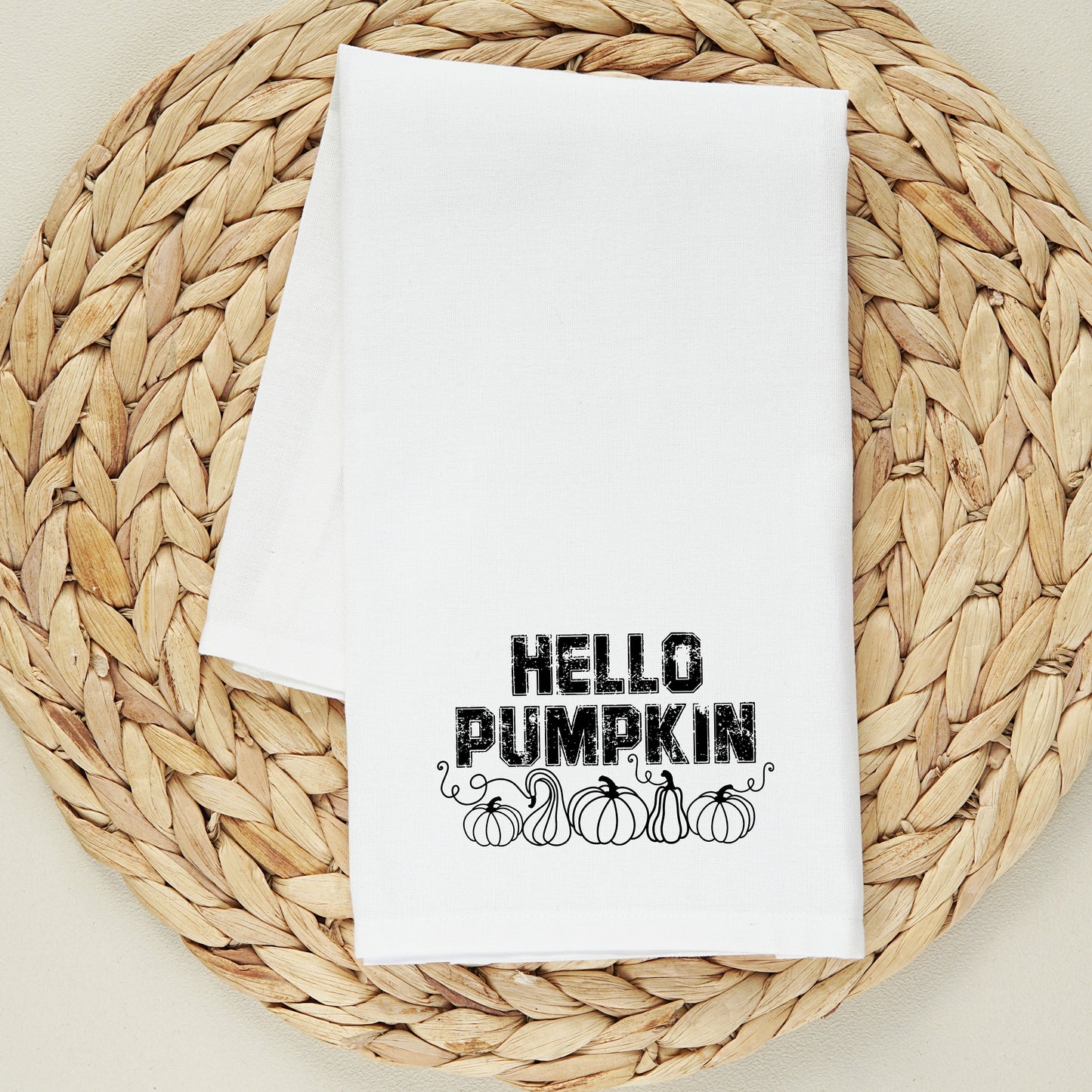 Hello Pumpkin Distressed | Tea Towel