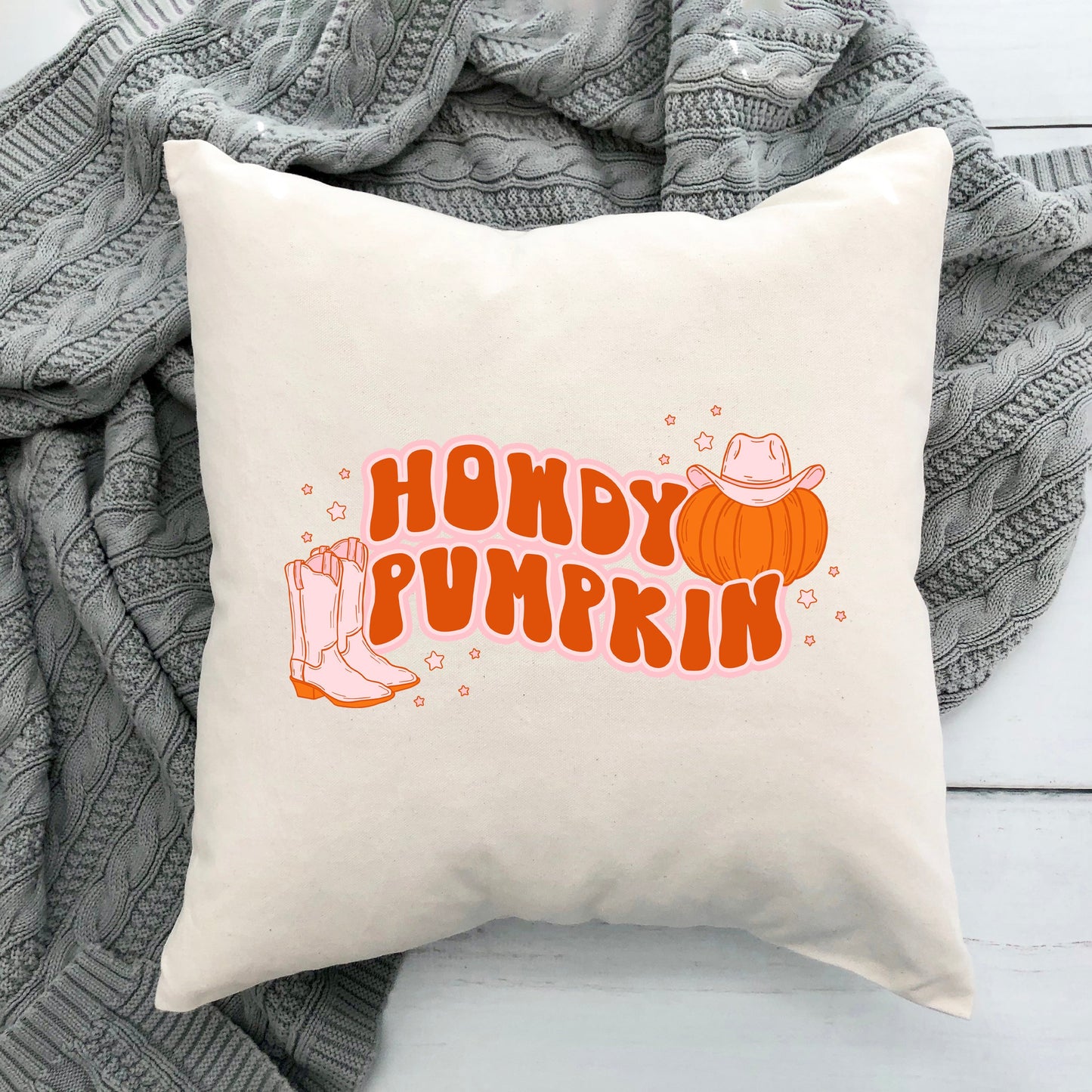 Howdy Pumpkin Boots | Pillow Cover