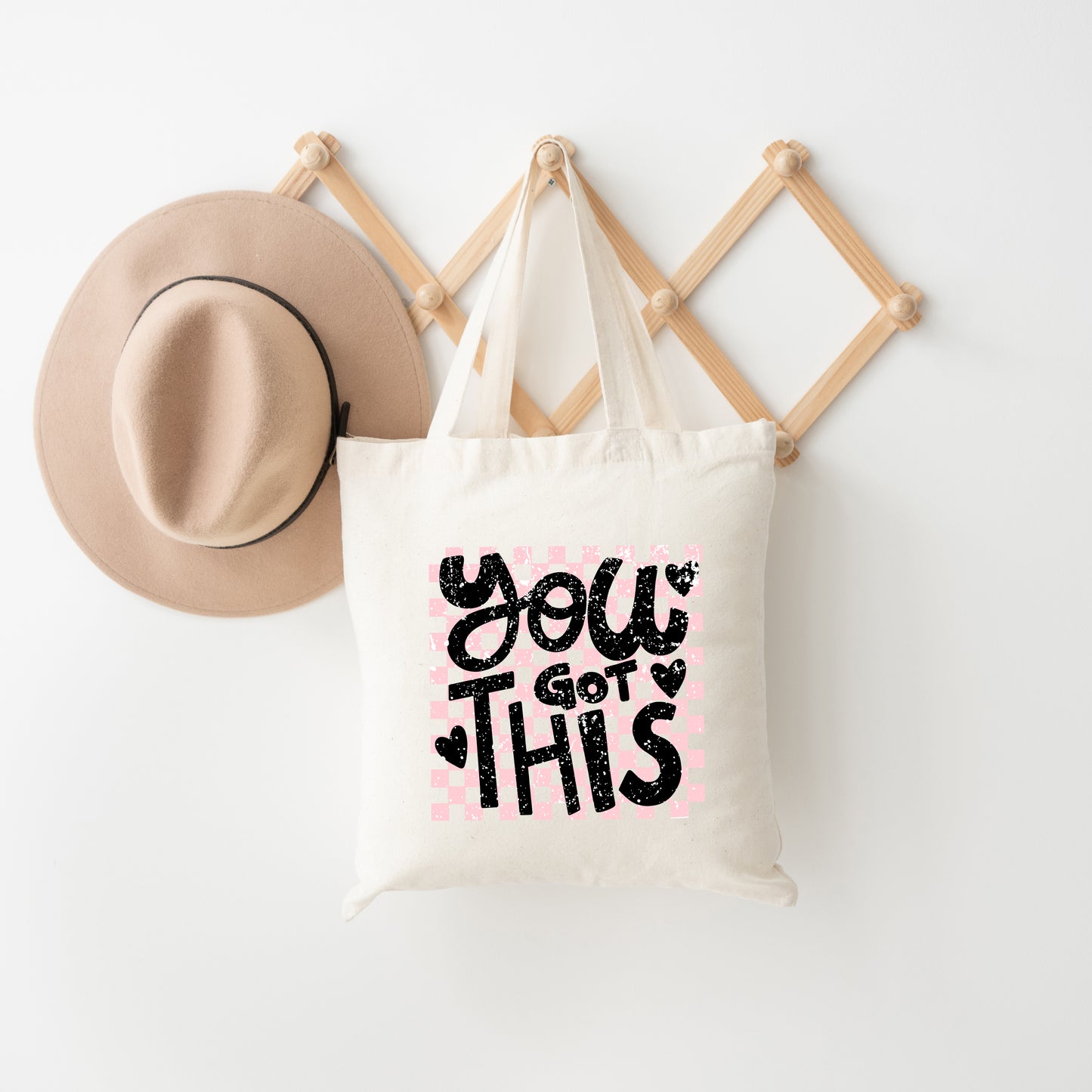 You Got This Distressed Checkered | Tote Bag