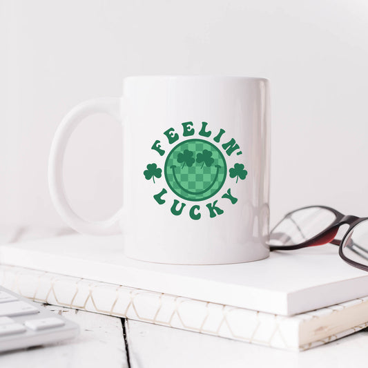 Feelin Lucky Checkered Smiley Face | Mug