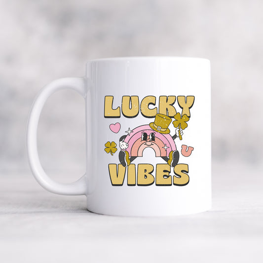 Lucky Vibes Cartoon Rainbow | Mug