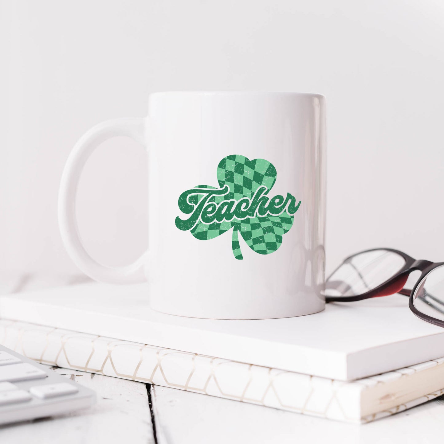 Teacher Checkered Shamrock | Mug