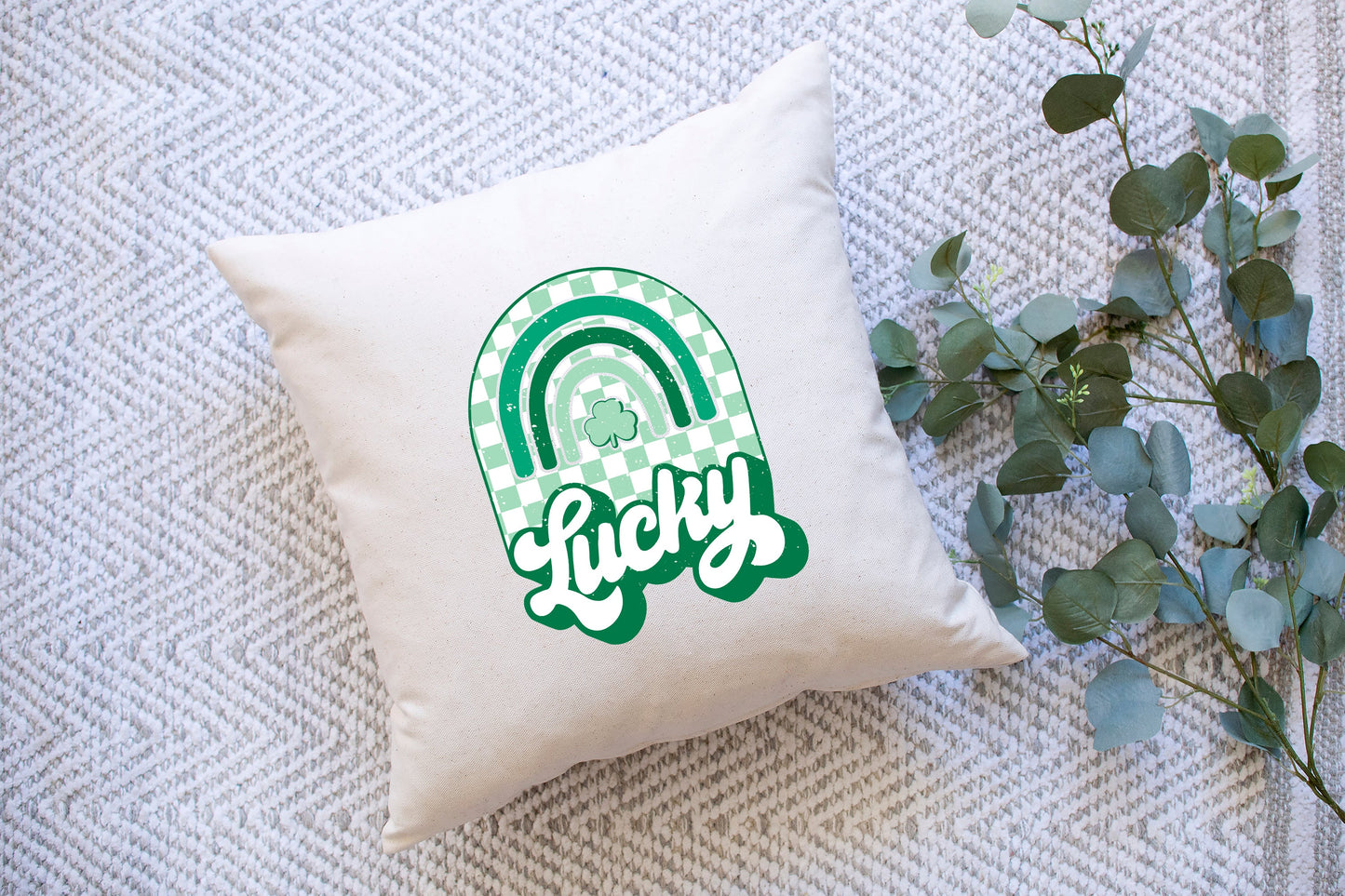 Lucky Shamrock Rainbow | Pillow Cover