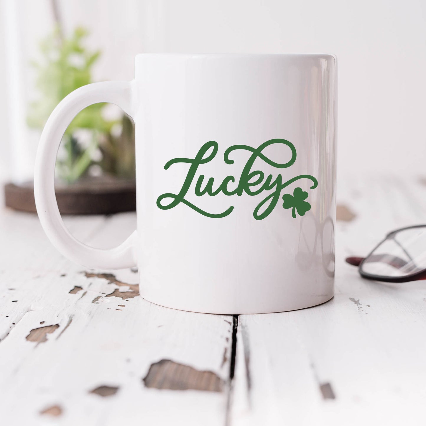 Cursive Lucky Clover | Mug