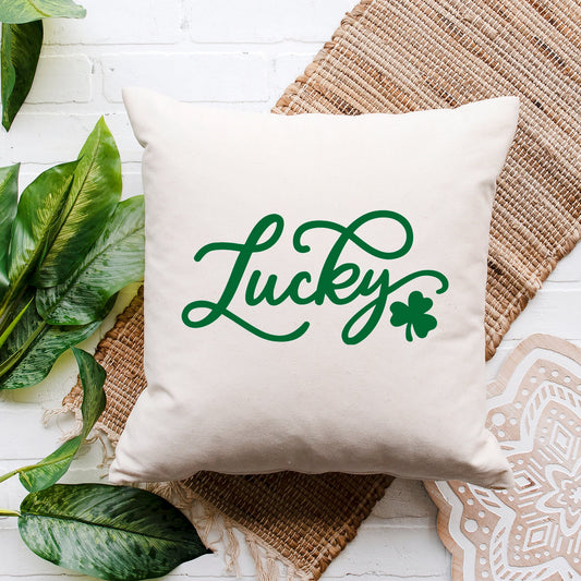 Cursive Lucky Clover | Pillow Cover