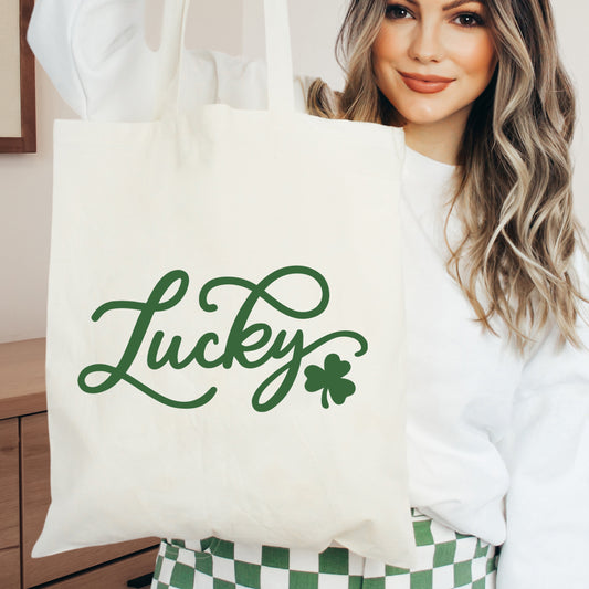 Cursive Lucky Clover | Tote Bag