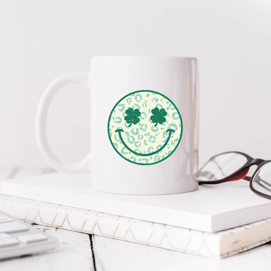 Clover Leopard Smiley Face | Mug