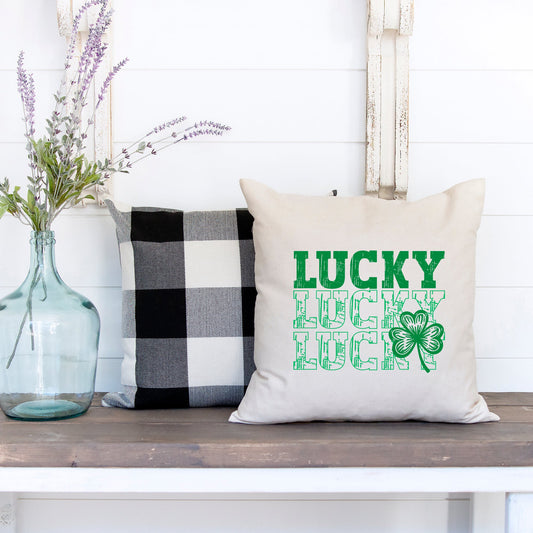 Bold Green Lucky Stacked | Pillow Cover