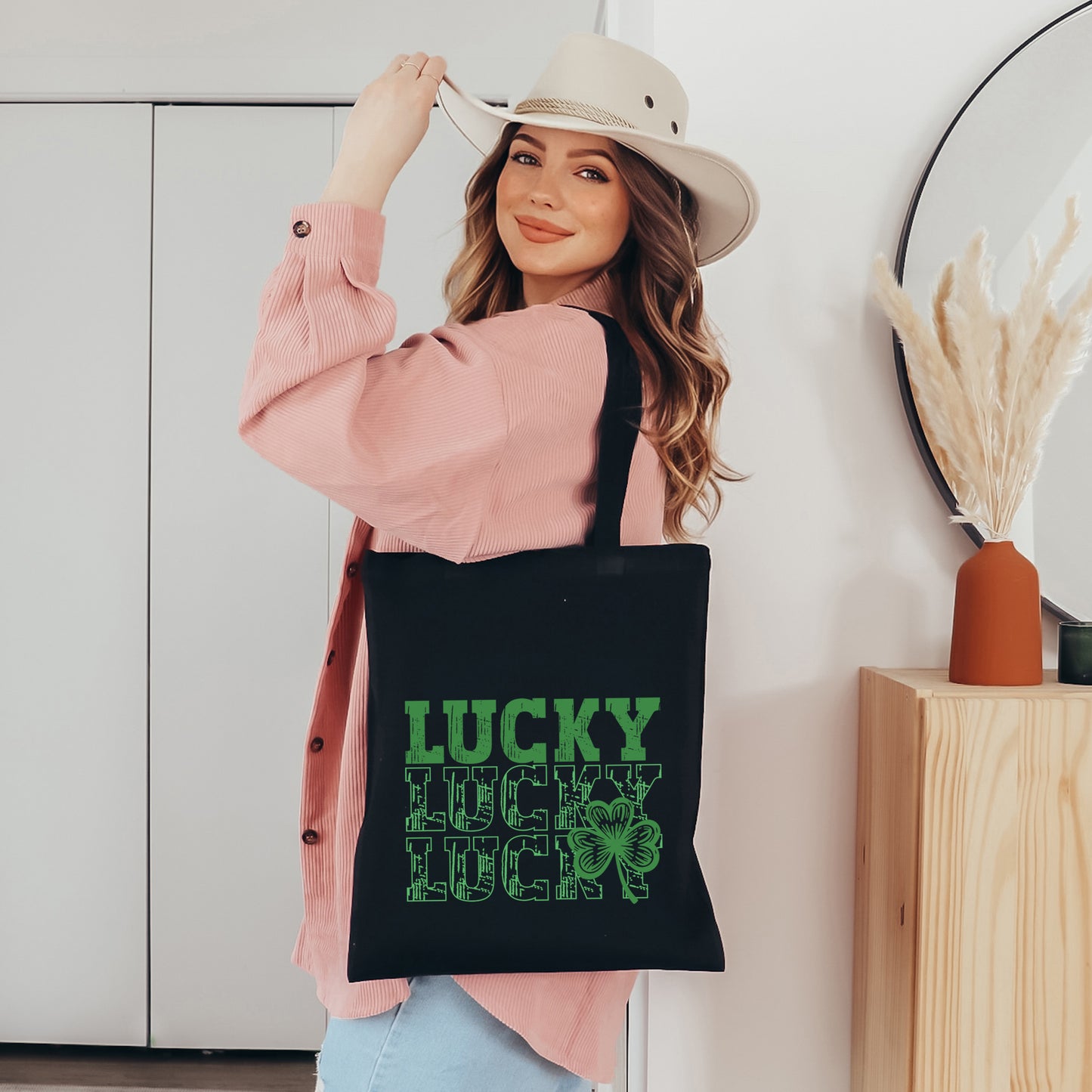 Bold Green Lucky Stacked | Tote Bag