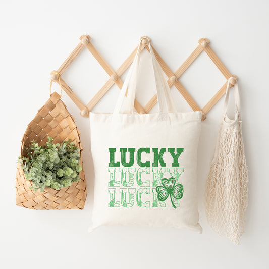 Bold Green Lucky Stacked | Tote Bag