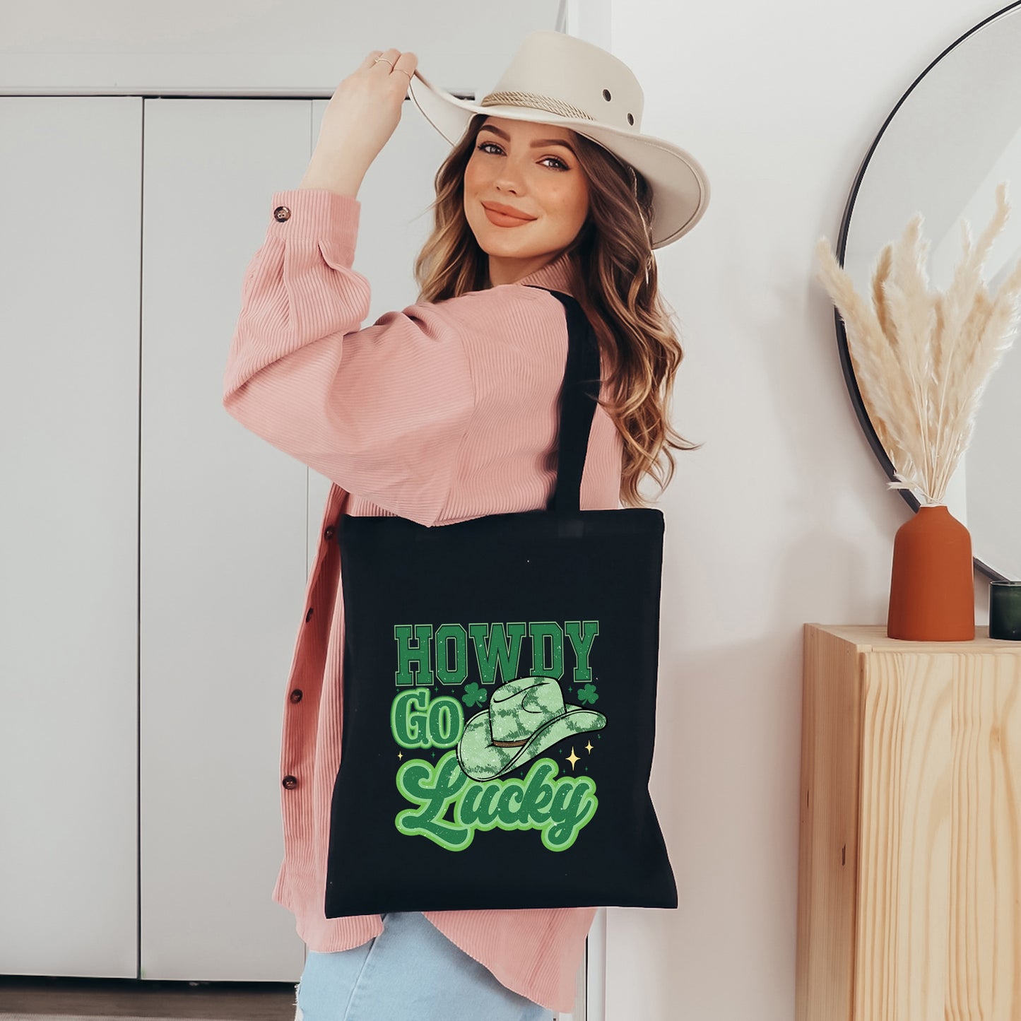 Howdy Go Lucky Cowboy Hat | Tote Bag