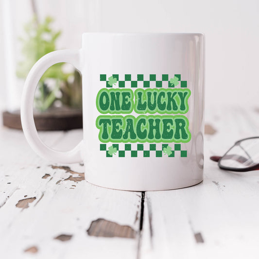 Checkered Lucky Teacher | Mug