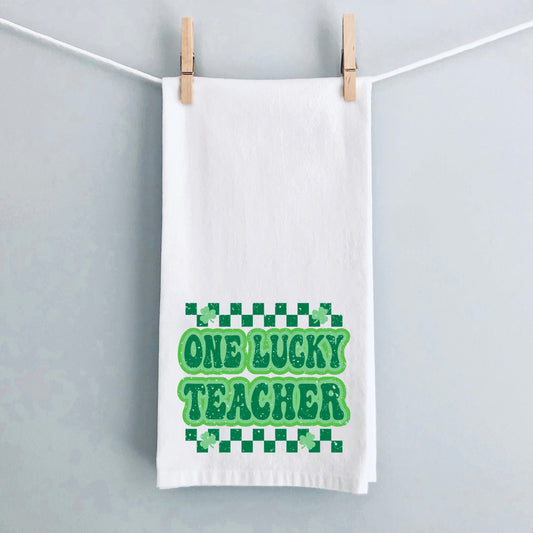 Checkered Lucky Teacher | Tea Towel