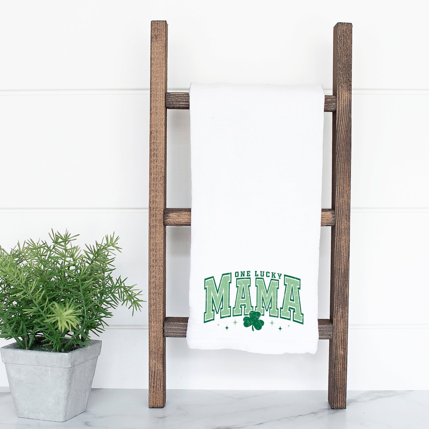 Lucky Mama Varsity Clover | Tea Towel