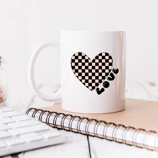 Checkered Heart Black | Mug