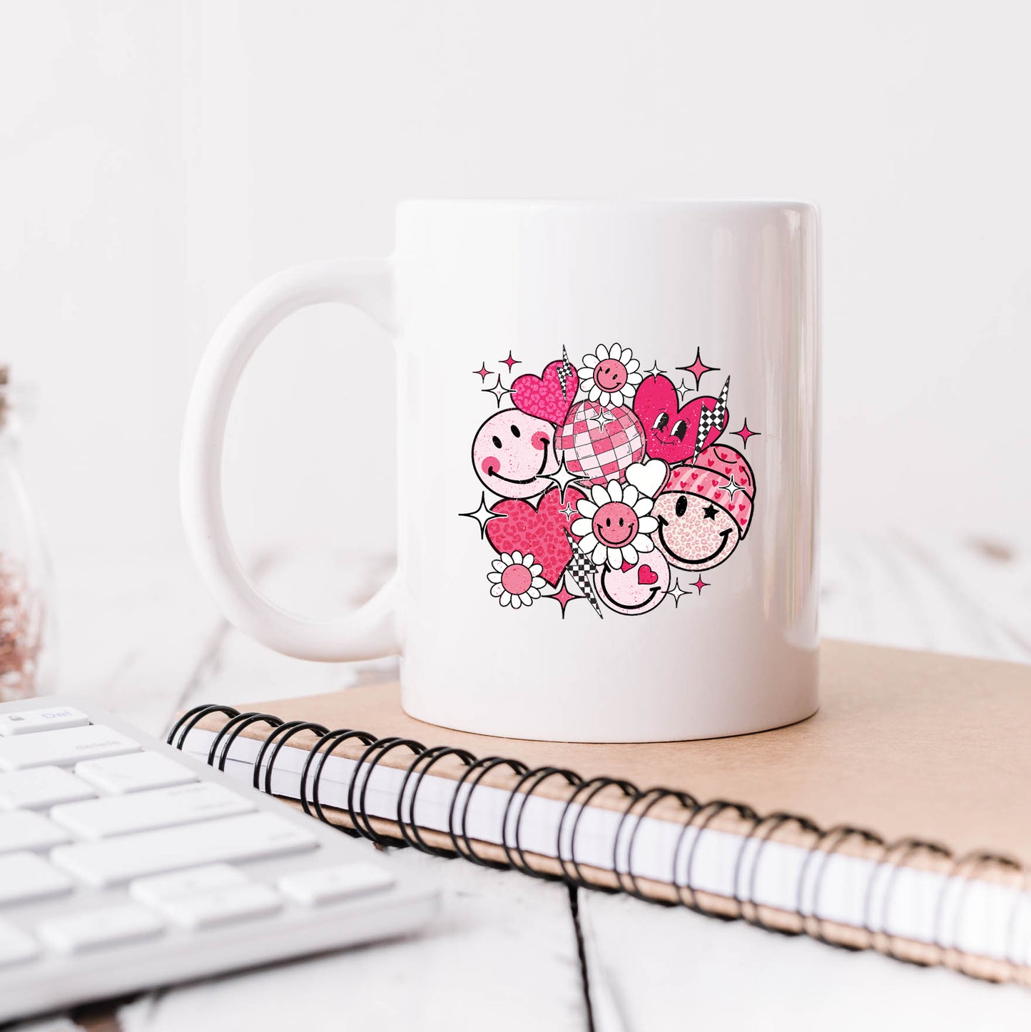 Pink Flower Hearts | Mug