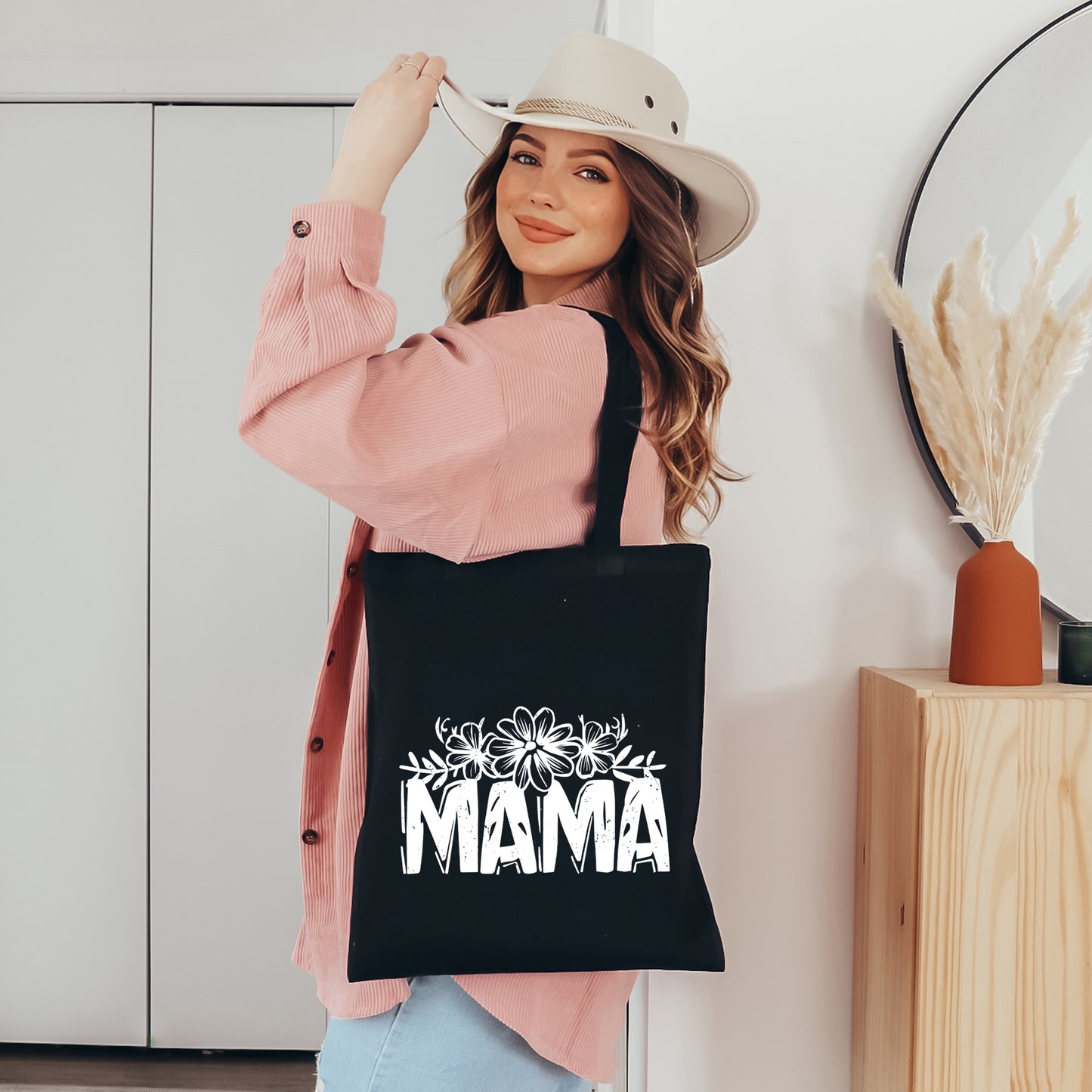 Mama Topped With Flowers | Tote Bag