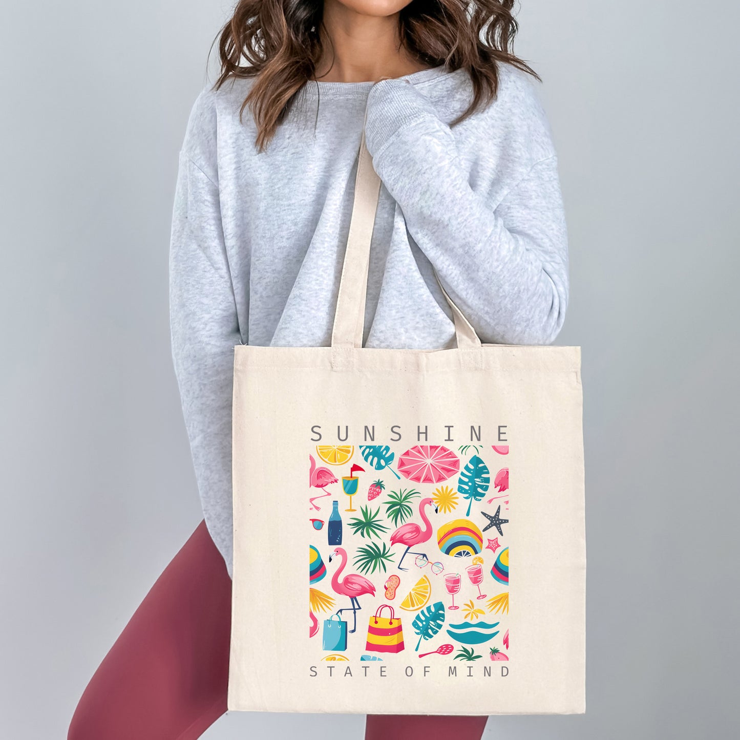 Sunshine State Of Mind Flamingos | Tote Bag