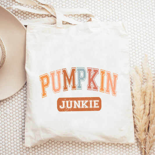 Varsity Pumpkin Junkie | Tote Bag