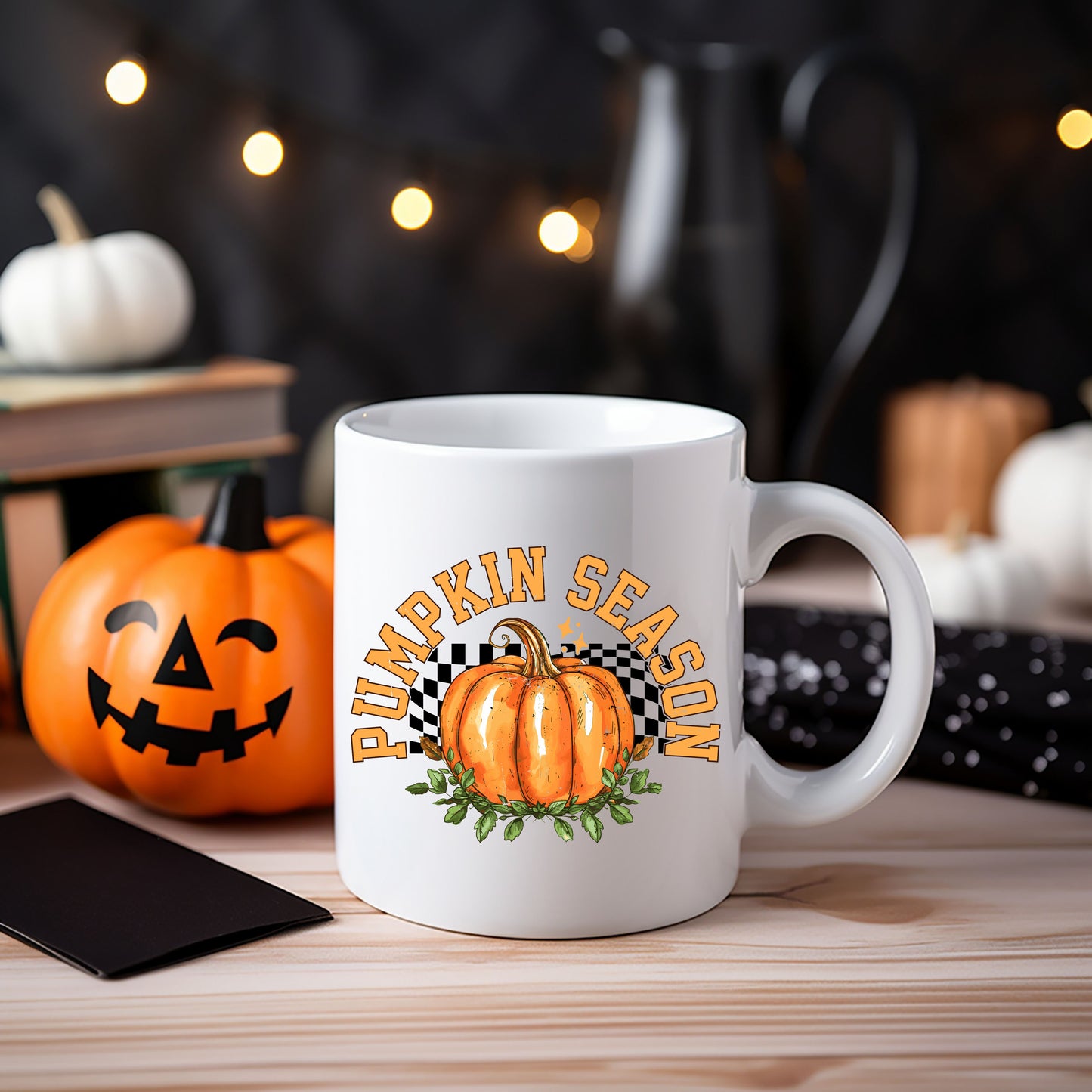 Pumpkin Season Checkered | Mug