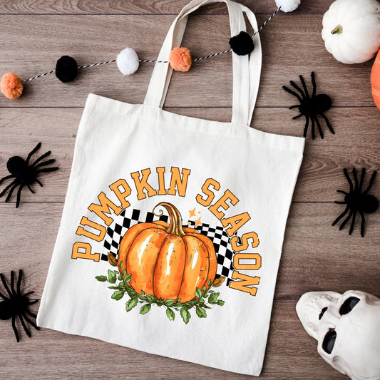 Pumpkin Season Checkered | Tote Bag