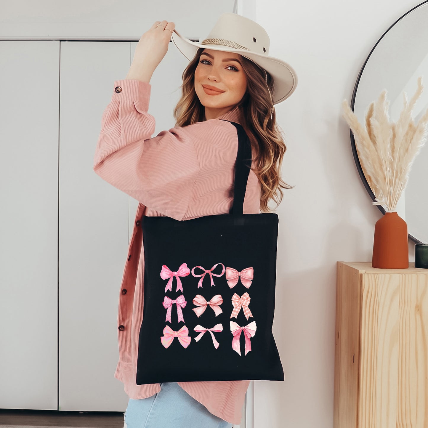 Coquette Pink Bow Chart | Tote Bag