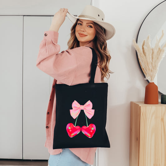 Heart Cherries Coquette | Tote Bag