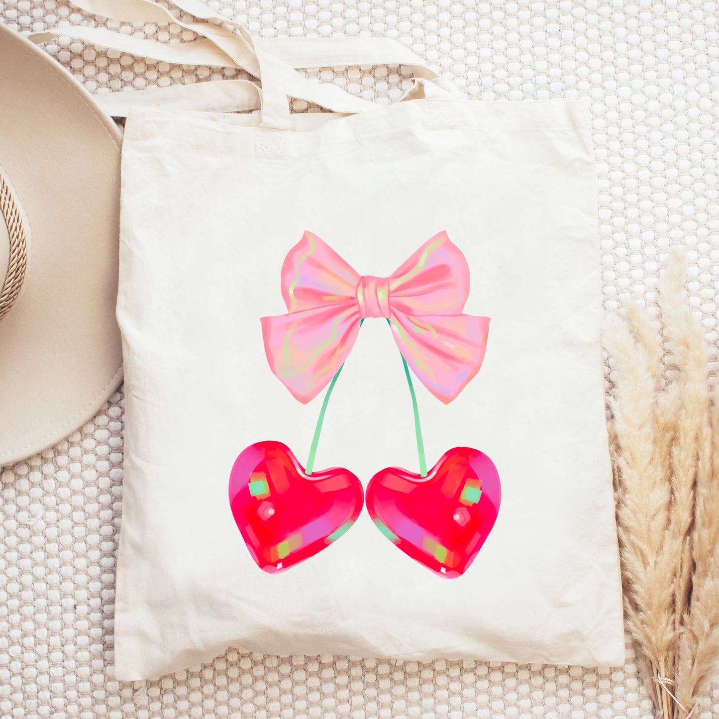 Heart Cherries Coquette | Tote Bag