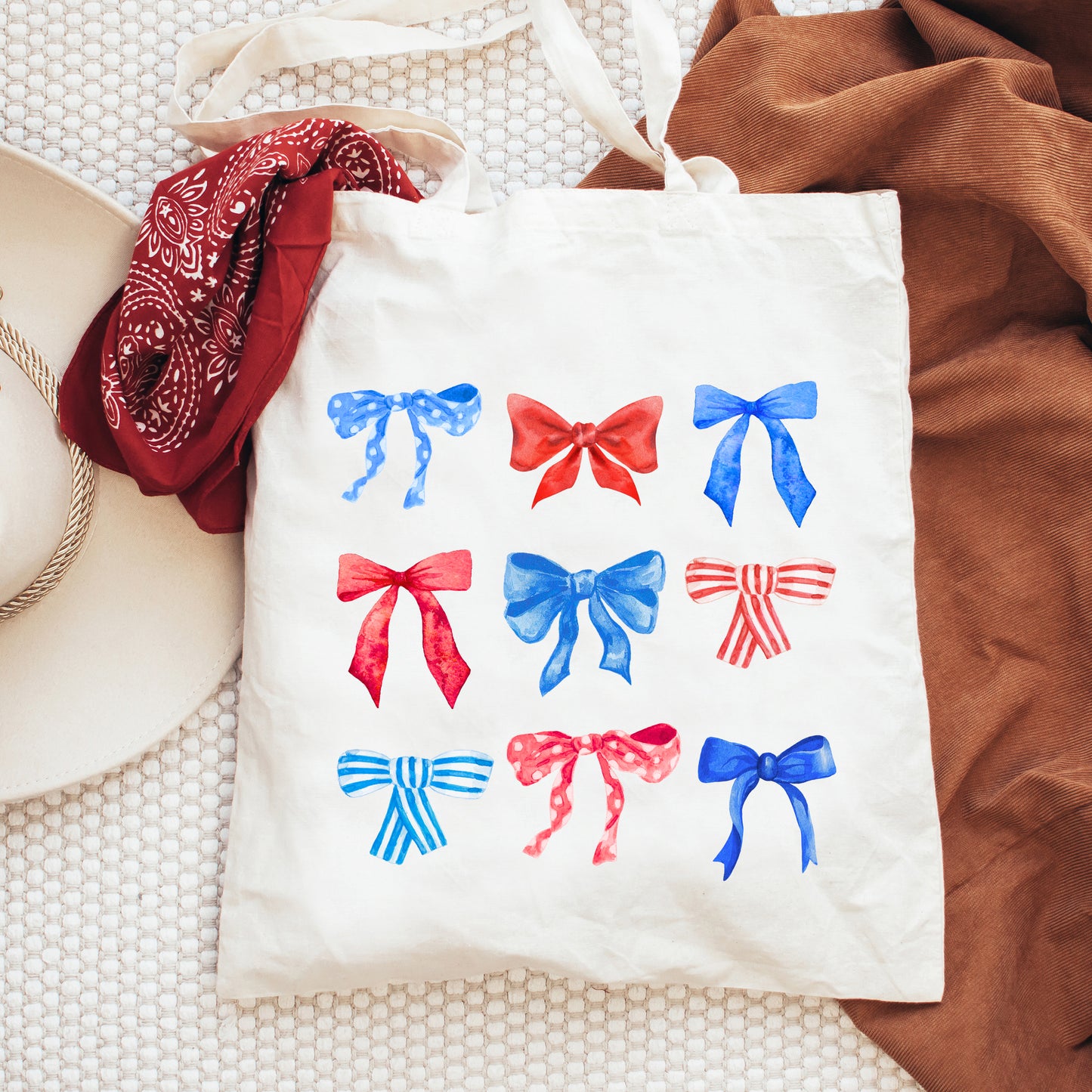 Patriotic Coquette Bow Chart | Tote Bag