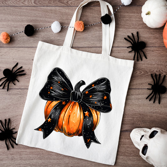 Coquette Halloween Pumpkin | Tote Bag