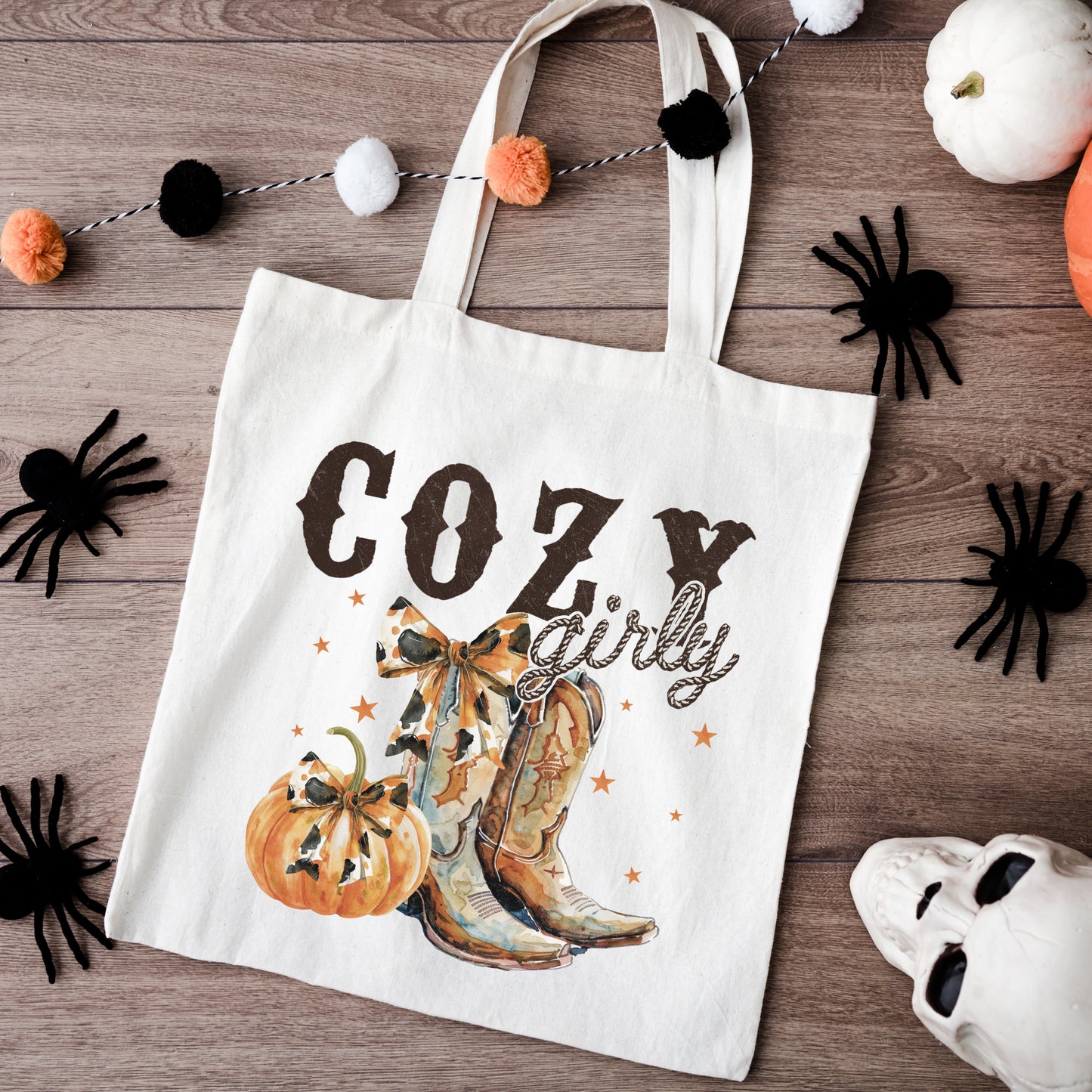 Coquette Fall Western Boots | Tote Bag