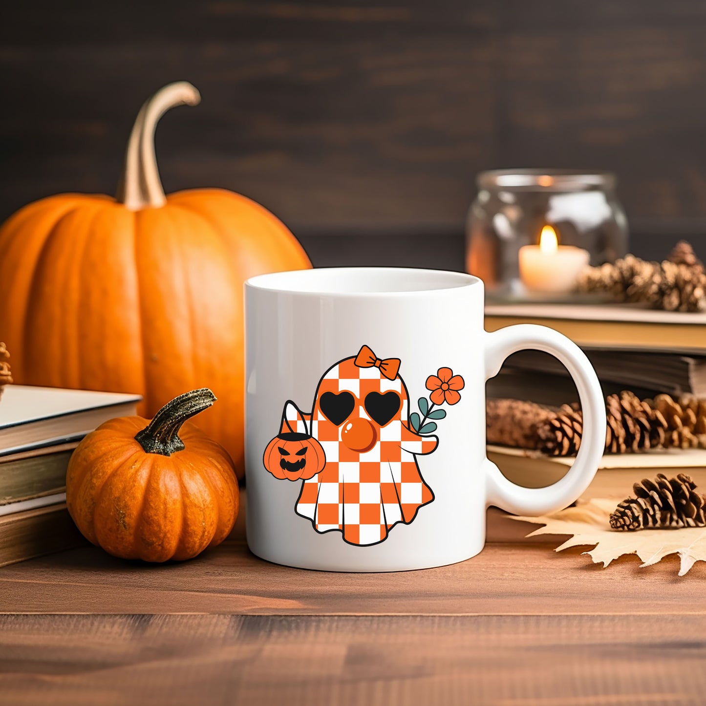 Checkered Girl Ghost | Mug