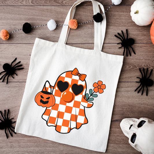 Checkered Girl Ghost | Tote Bag