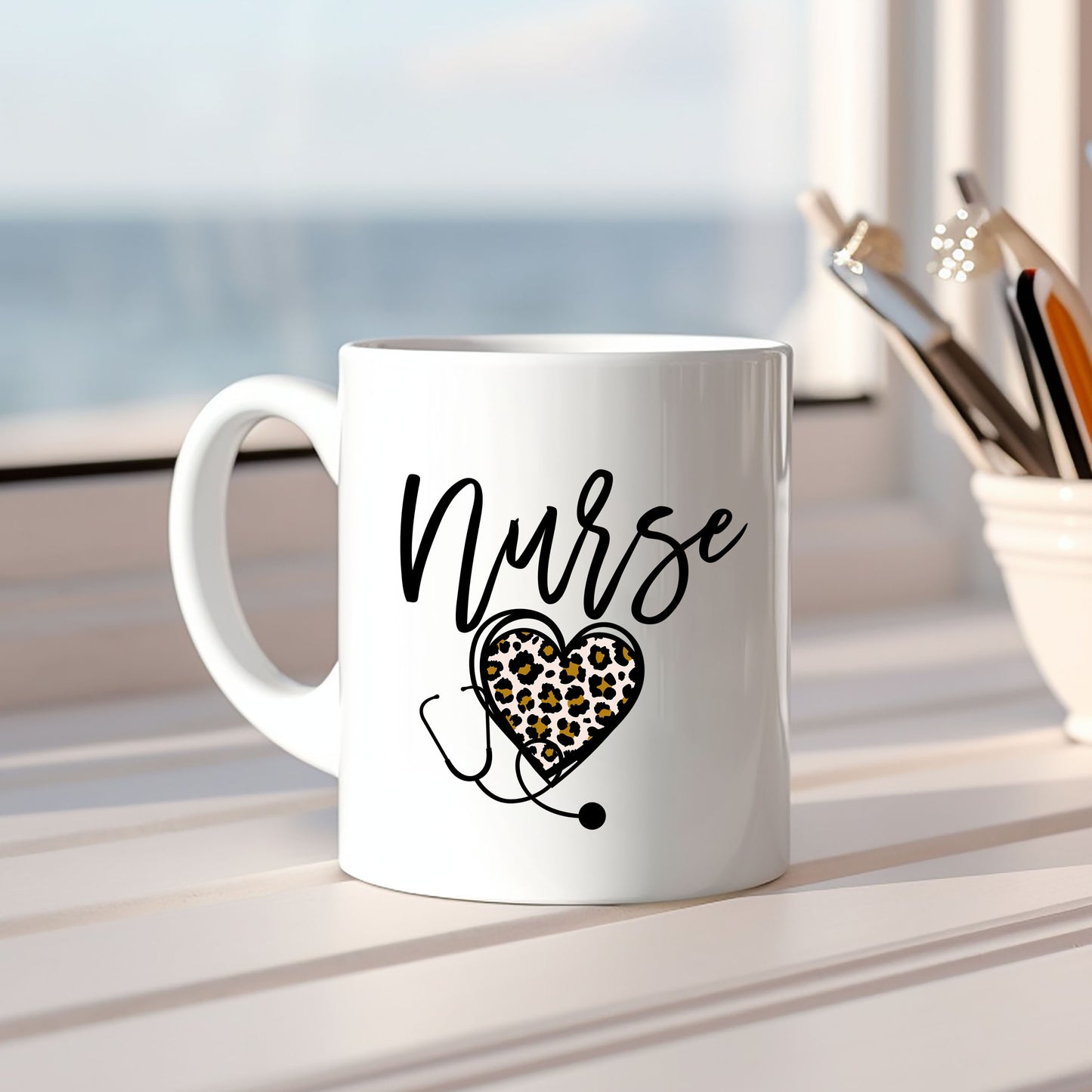 Leopard Nurse Heart | Mug