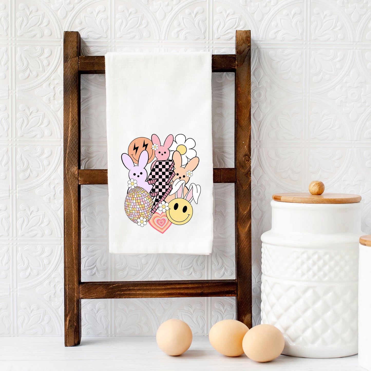 Retro Easter Collage | Tea Towel