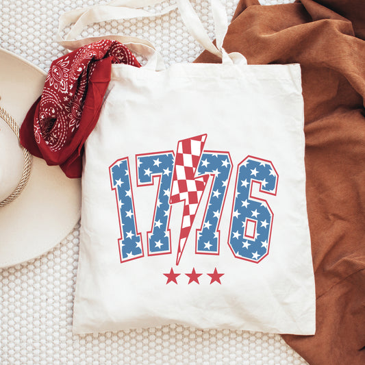 1776 Stars Lightning Bolt | Tote Bag