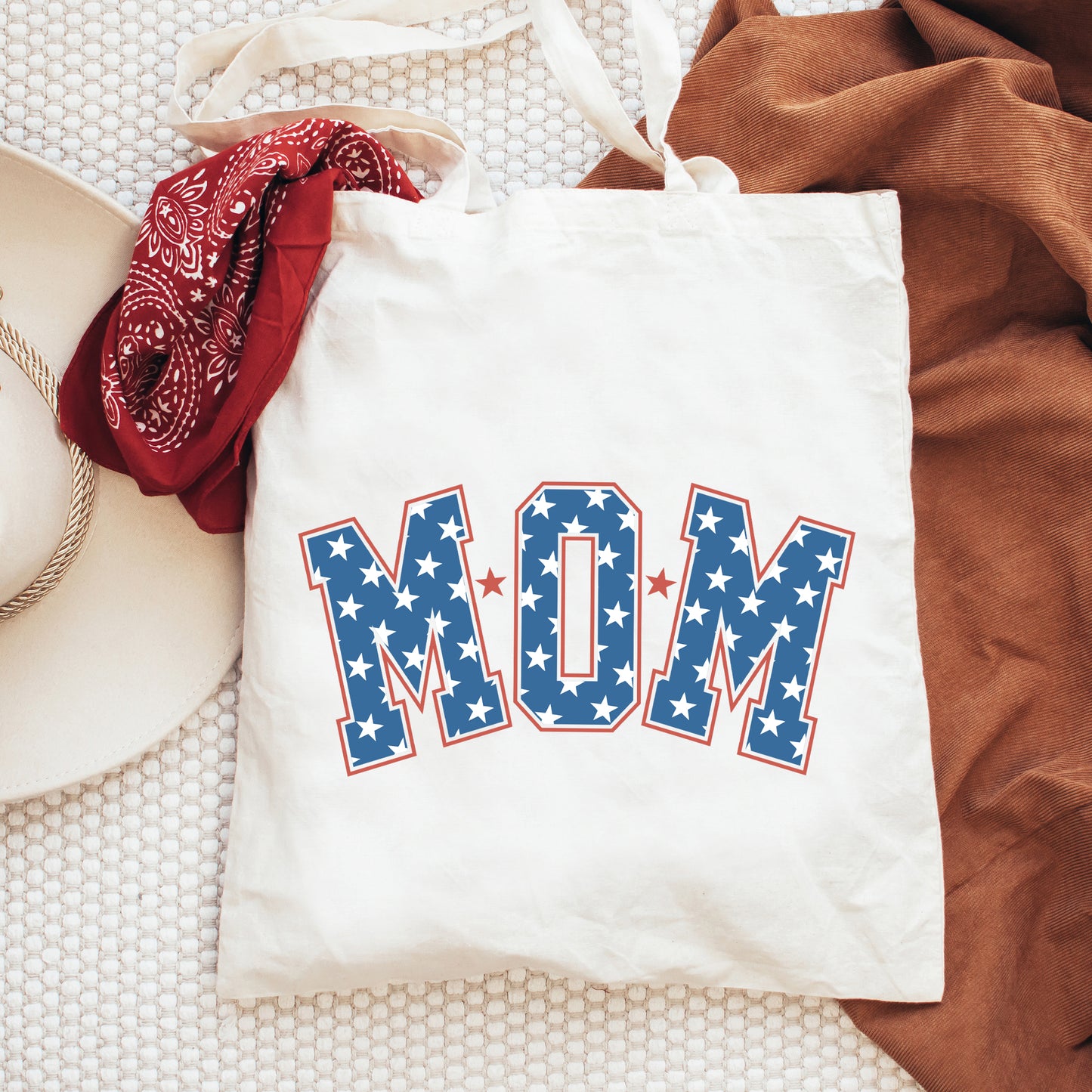 Patriotic Mom Varsity | Tote Bag