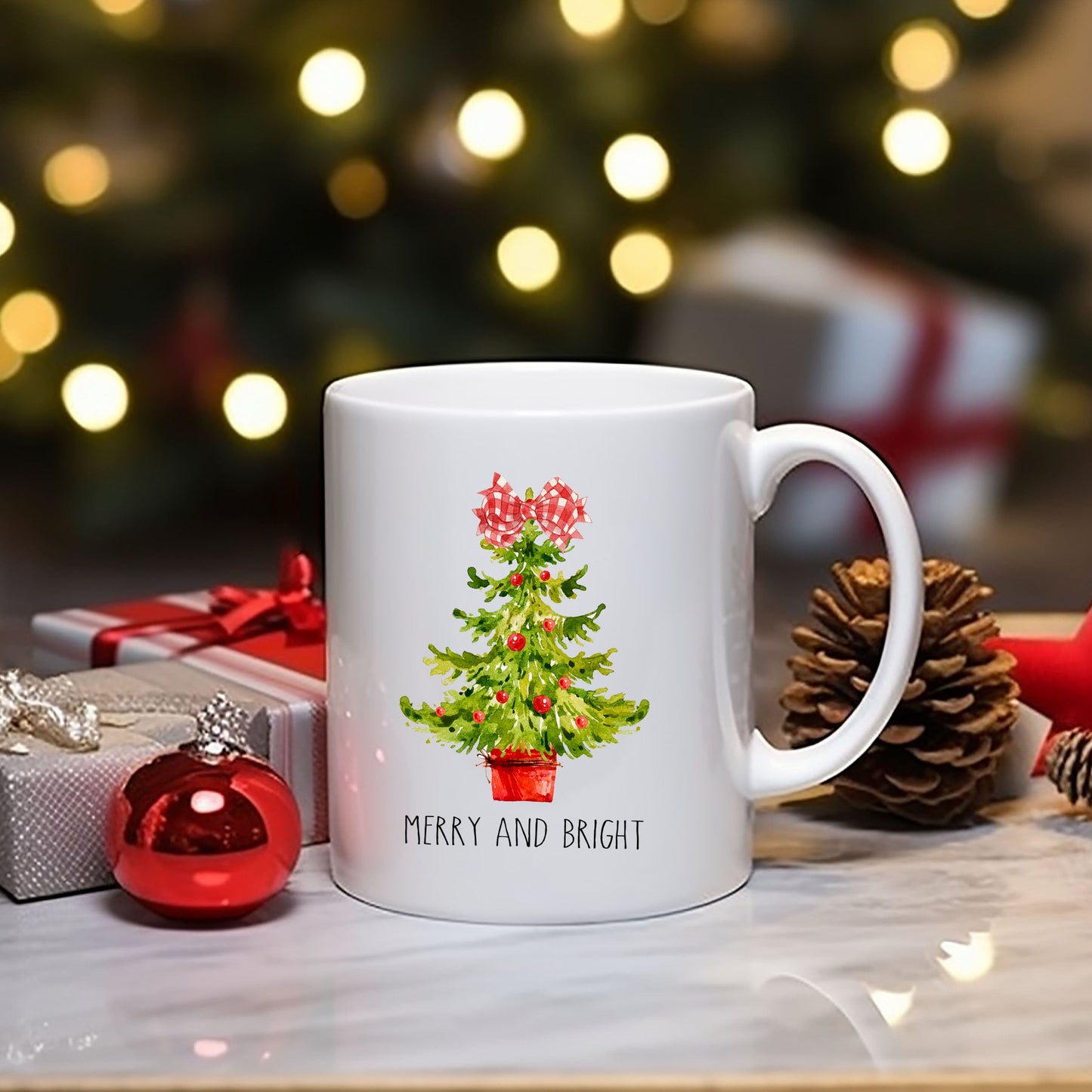 Merry And Bright Tree | Mug