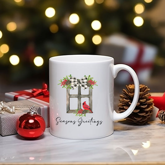 Seasons Greetings Windowpane | Mug