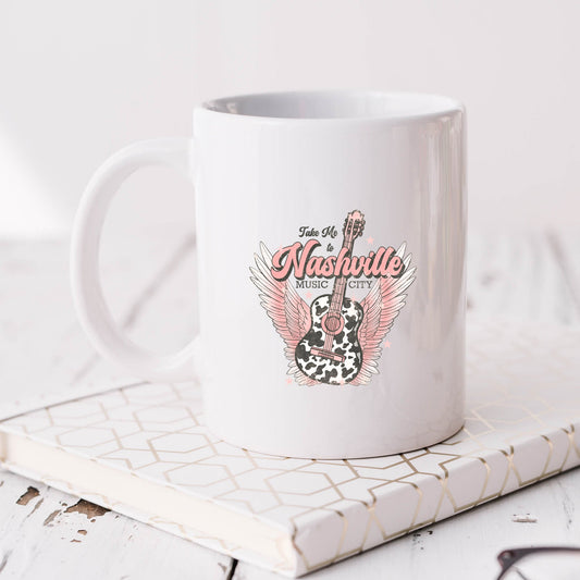 Take Me To Nashville Winged Guitar | Mug