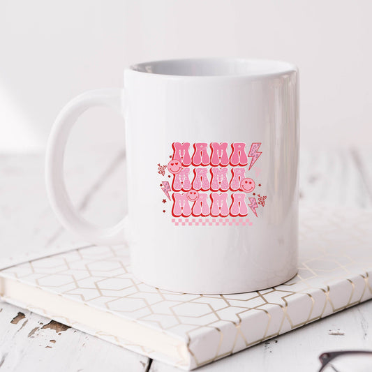 Mama Stacked Checker Flowers | Mug